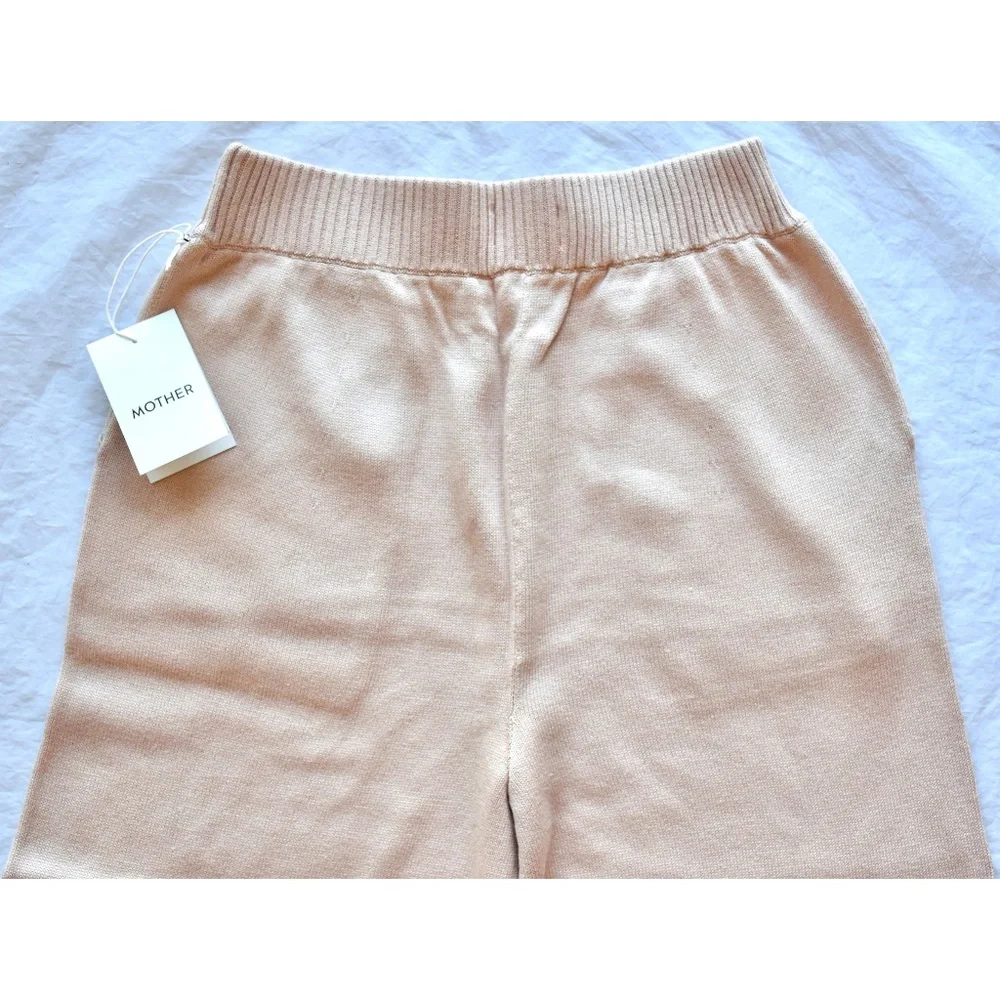 MOTHER NWT THE ZESTY HOVER HIGH WAIST WIDE LEG KNIT BEIGE PANT. SIZE S - Picture 9 of 14